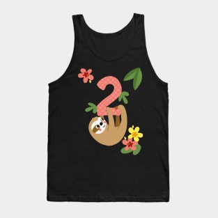 Turning 2 Cute Hanging Sloth Tank Top